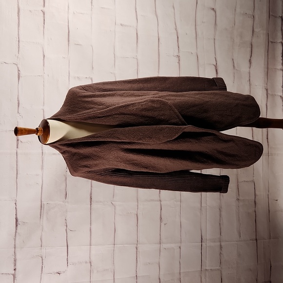 Vince Boiled Wool Open Face Oversized Cardigan - Picture 1 of 7